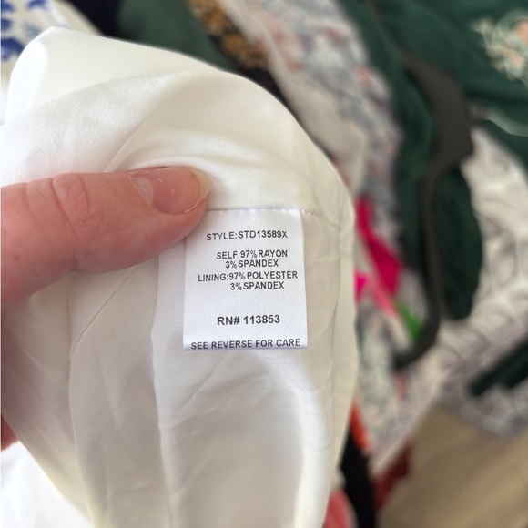 Sugarlips White Midi Dress with Blue Floral Print - Picture 6 of 6